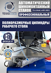 Станок шиномонтажный автомат с приспособлением "третья рука" 10-24", TS24AC+HR360 